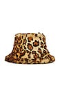 view 3 of 3 Faux Fur Bucket Hat in Cheetah