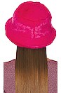 view 2 of 3 X RCP Faux Fur Bucket Hat in Fuchsia