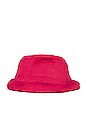view 3 of 3 X RCP Faux Fur Bucket Hat in Fuchsia