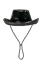 view 4 of 5 Faux Leather Cowboy Hat in Black