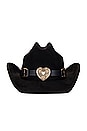 view 2 of 3 Gold Heart Cowboy Hat in Black