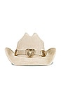 view 2 of 2 8 Other Reasons Gold Heart Cowboy Hat in Khaki