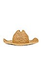 view 2 of 3 Woven Cowboy Hat in Dark Tan