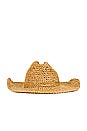 view 3 of 3 Woven Cowboy Hat in Dark Tan
