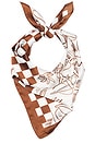 view 2 of 3 Abstract Scarf in Brown & White