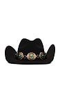 view 2 of 3 Faux Suede Dixie Cowboy Hat in Black