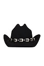 view 2 of 3 Faux Suede Juniper Cowboy Hat in Black