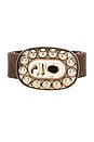 view 3 of 3 Faux Nappa Belt in Brown