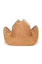 view 1 of 2 Suede Cowboy Hat in Cognac Print