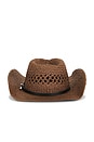 view 4 of 3 Woven Cowboy Hat With Buckle Band Detail in Brown