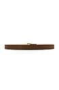 view 2 of 3 Suede Belt With Gold Hardware in Brown Suede