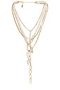 view 1 of 2 Pearl Lariat Necklace in Gold