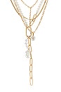 view 2 of 2 Pearl Lariat Necklace in Gold