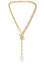 view 1 of 2 Pearl & Chain Lariat Necklace in Gold