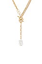 view 2 of 2 Pearl & Chain Lariat Necklace in Gold