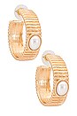 view 1 of 3 Pearl Huggies in Gold
