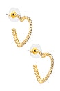view 1 of 3 BOUCLES D'OREILLES CRYSTAL HEART in Gold