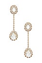 view 1 of 2 Crystal Drop Earrings in Gold