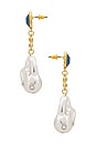 view 2 of 2 Pearl Drop Earrings in Gold