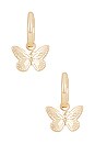 view 3 of 3 Butterfly Hoops in Gold
