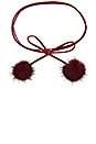 view 2 of 2 COLLIER AVEC POMPON EN FOURRURE DE LAPIN in Maroon