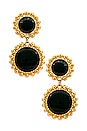 view 1 of 2 Circle Drop Earring in Black & Gold