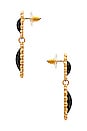 view 2 of 2 Circle Drop Earring in Black & Gold