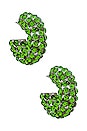 view 1 of 3 Crystal Hoops in Green