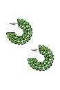 view 2 of 3 Crystal Hoops in Green
