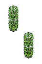 view 3 of 3 Crystal Hoops in Green