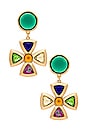 view 1 of 2 Trinity Earrings in Green