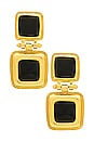 view 1 of 2 Art Deco Earrings in Black & Gold
