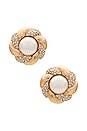 view 1 of 2 Pearl Stud Combo Earring in Pearl & Gold