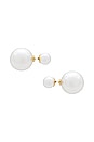 view 2 of 2 Double Pearl Earrings in Ivory