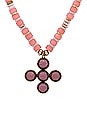 view 2 of 2 Cross Statement Necklace in Pink