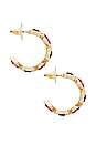 view 2 of 3 Gem Hoop Earrings in Wine