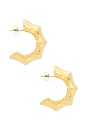view 2 of 3 Bamboo Mini Hoop Earrings in Gold