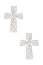 view 1 of 2 PENDIENTES CROSS in Silver