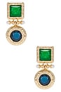 view 1 of 2 Statement Drop Earring in Blue & Green