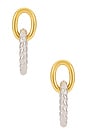 view 1 of 2 Naomi Drop Earrings in Silver & Gold