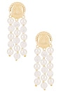 view 1 of 2 Isla Pearl Drop Earrings in Gold