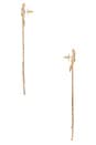 view 2 of 2 Cosette Drop Ribbon Earrings in Gold