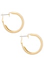 view 2 of 3 Coup Hoop Matte Earrings in Matte Gold