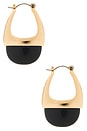 view 2 of 3 Mez Drop Hoop Earrings in Black