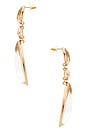 view 2 of 2 Aqua Drop Earrings in Gold & Clear