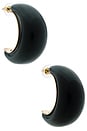view 1 of 3 Addison Resin Hoop Earrings in Black