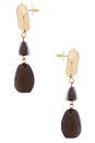 view 2 of 2 Abstract Drop Earring in Brown