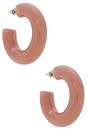 view 1 of 3 PENDIENTES DE ARO DE ACRÍLICO ACRYLIC HOOP EARRINGS in Mauve