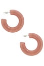 view 2 of 3 PENDIENTES DE ARO DE ACRÍLICO ACRYLIC HOOP EARRINGS in Mauve