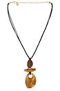 view 1 of 3 Juness Cord Pendant Necklace in Marbled Brown & Black